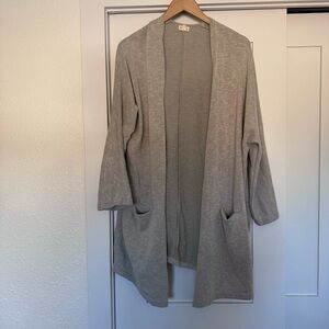 DONNI. Light Gray Open-Front Cardigan